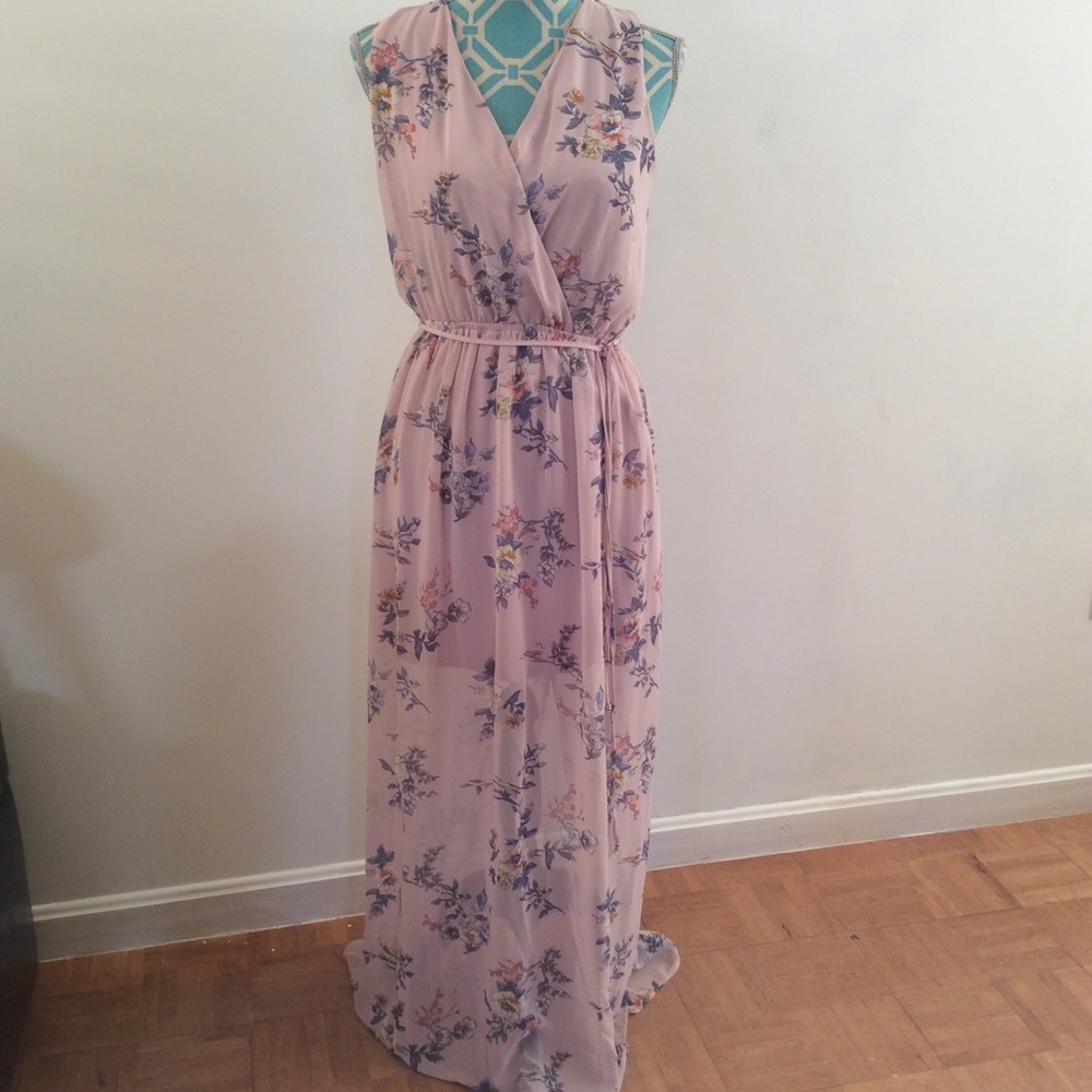 Lily Rose sheer dress Pink Floral Large